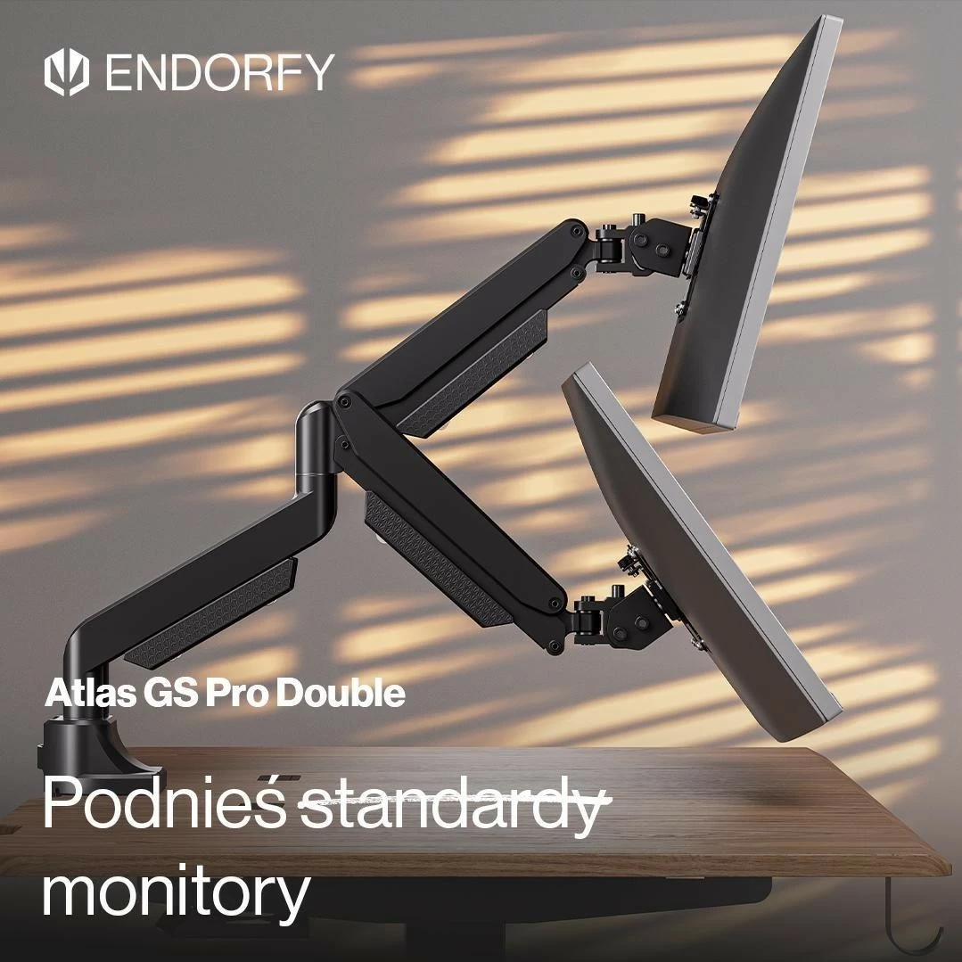 Mbajtës monitori Endorfy Atlas GS Pro Double, për 2 ekrane, i zi