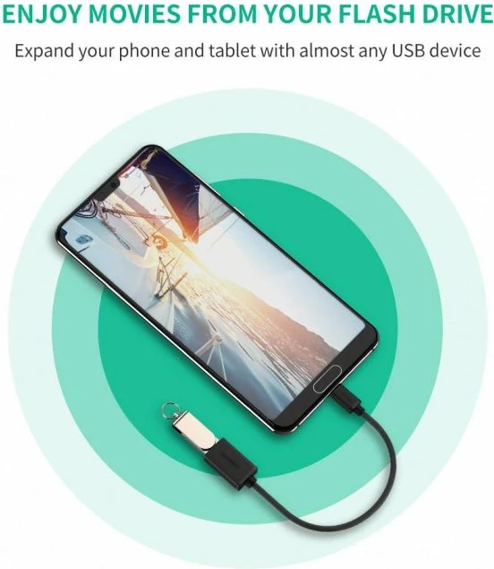 Kabllo OTG USB-C (M) në USB 3.0 (F) UGREEN 30701 5Gb/s, e zezë, polybag