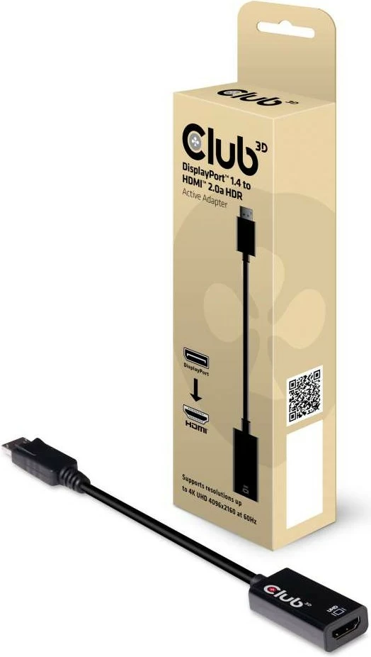Adapter DisplayPort në HDMI Club3D, 4K60Hz, HDR, i zi