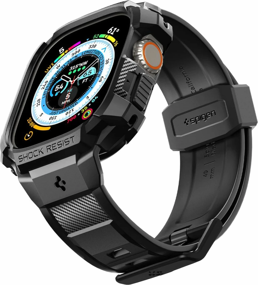 Mbështjellës Spigen Rugged Armor Pro për Apple Watch Ultra 49mm, i zi