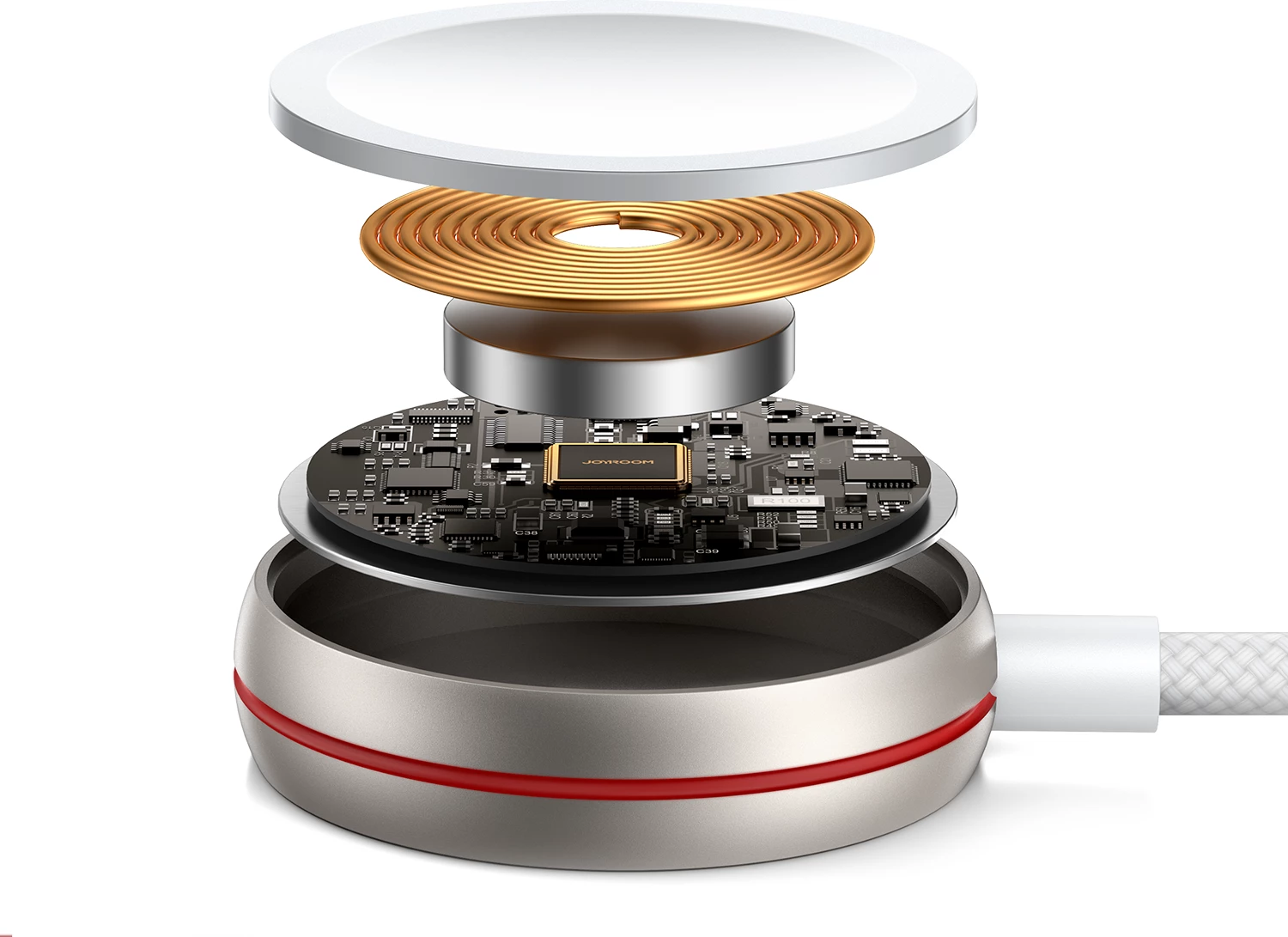 Karikues wireless për Apple Watch Joyroom S-IW011, 1.2m, USB-C, Bardhë