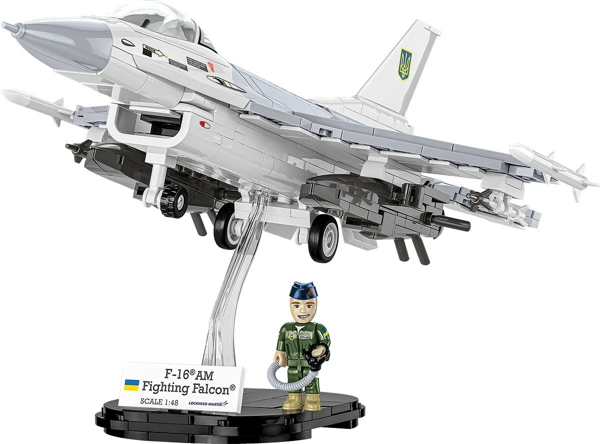 Set blloqe Cobi F-16C Fighting Falcon, 500 pjesë, me figurë piloti, gri