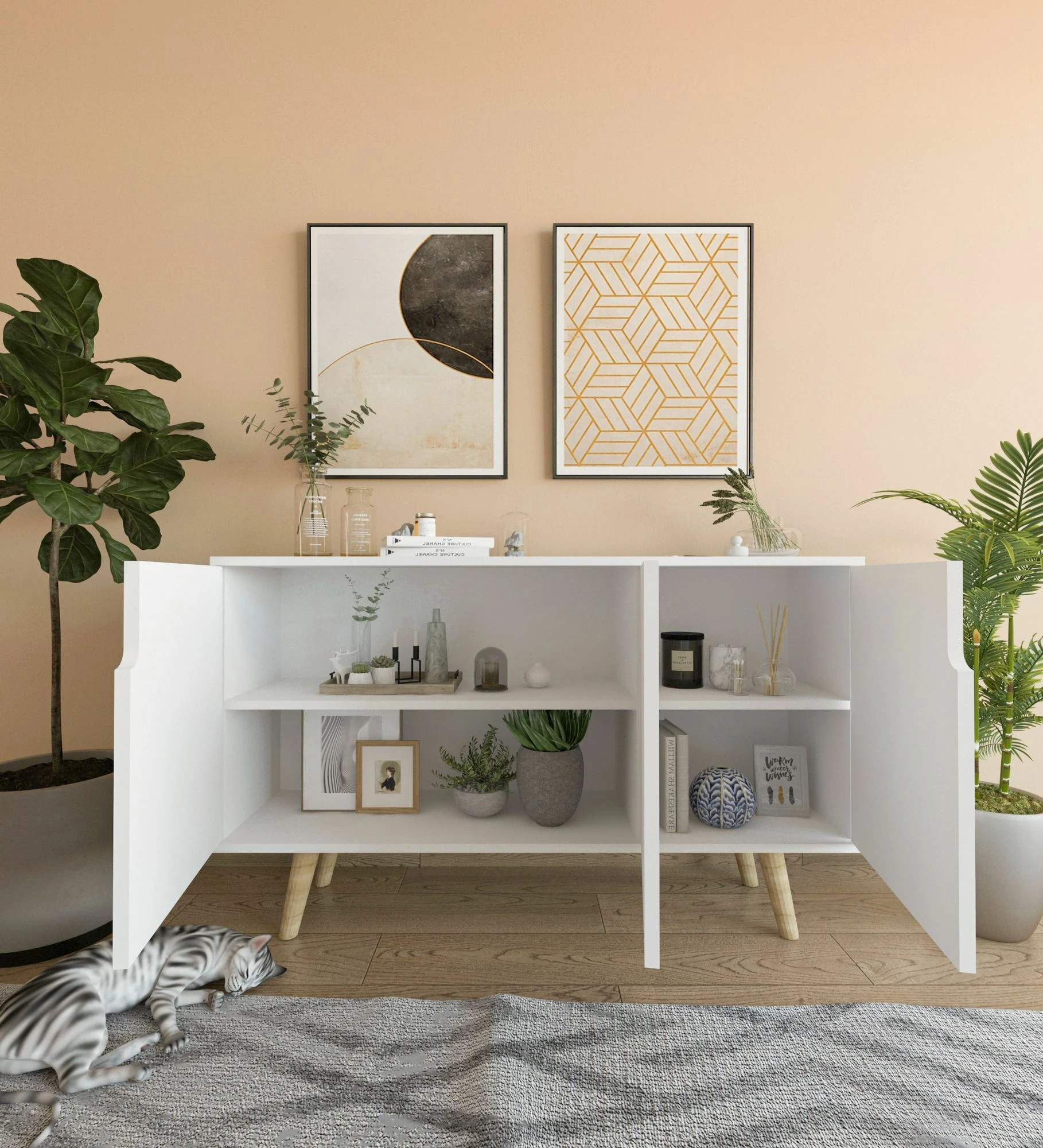 Konsol Skye Decor, Verona 120, e bardhë