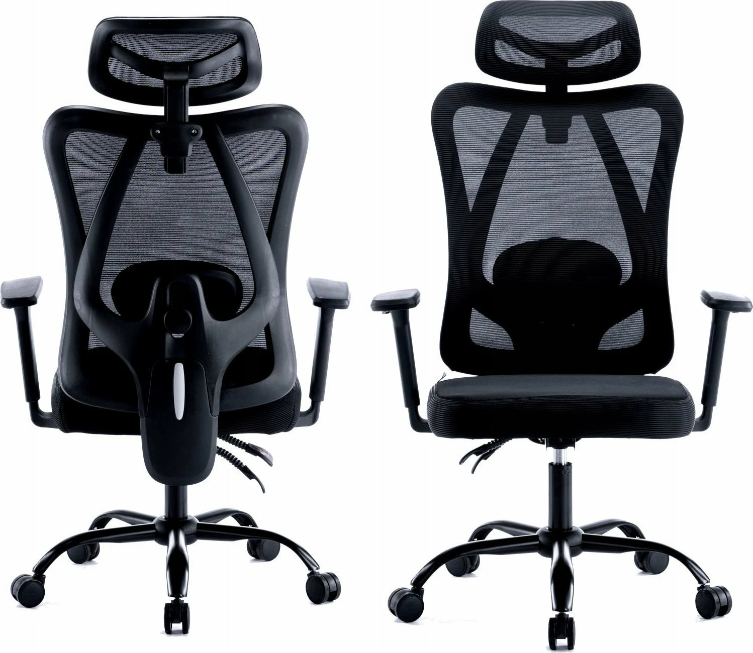 Karrige zyre ergonomike Mozos ERGO-X, 3D mbështetëse krahu, rregullim lartësie 43-53 cm, 120 kg, e zezë