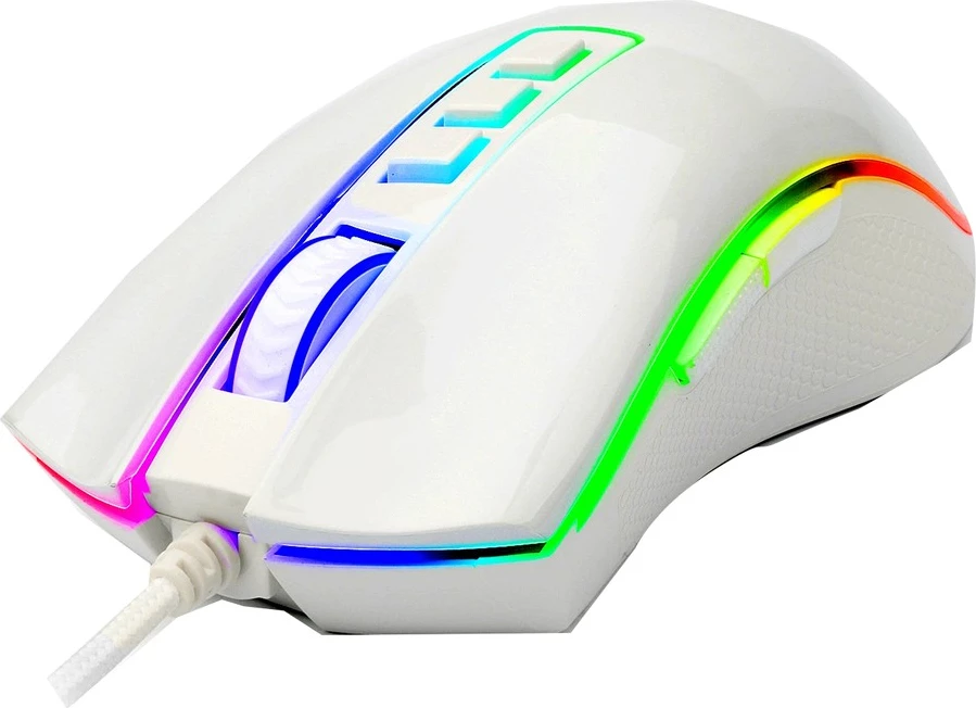 Maus gaming Redragon Cobra M711W, Wired, RGB, 10000 DPI, e bardhë