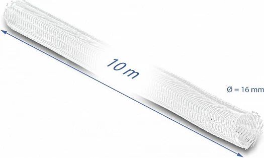 Mbështjellës gërshetuar për kabllo DeLOCK, vetë-mbyllës, 10 m x 16 mm, i bardhë