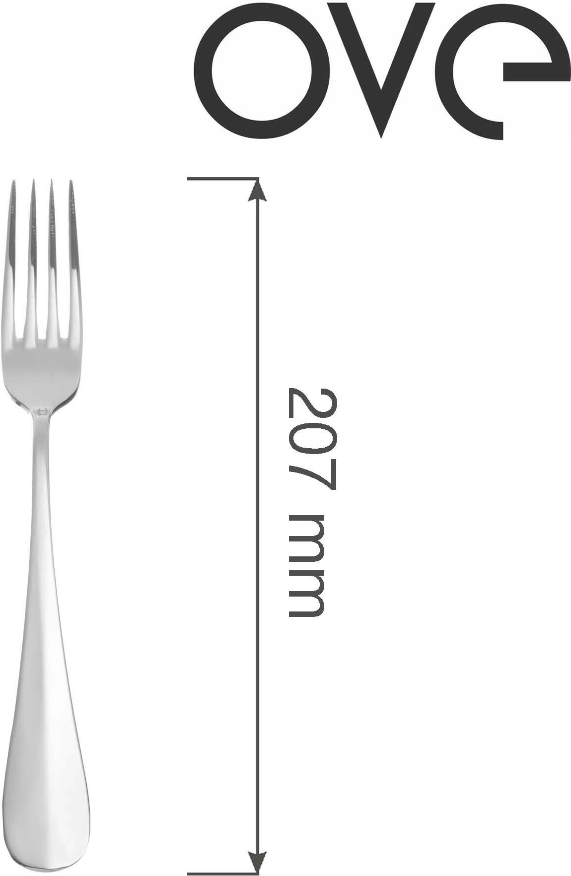 Pirun tavoline OVE Baguette 207 mm 18/10 set 12 copë, argjendtë