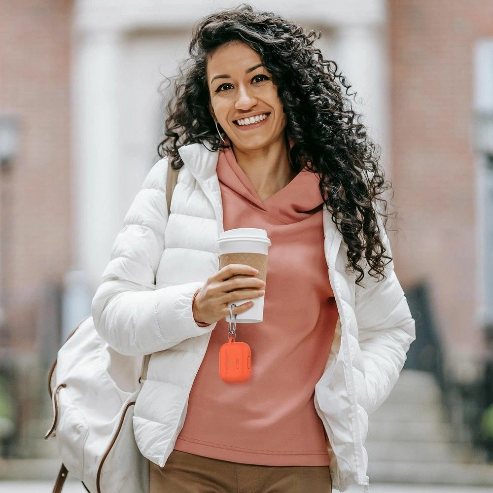 Mbështjellës Tech-Protect Silicone Hook për AirPods Pro / Pro 2, Portokalli