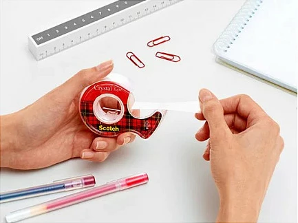Shirit ngjitës me dispenser Scotch Crystal Tape 6-1975D, 19mm x 7.5m, transparent