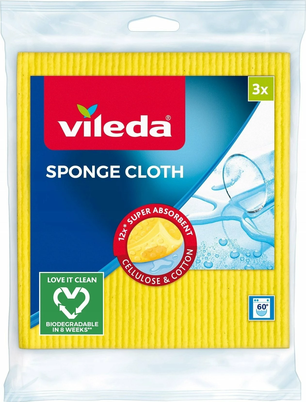 Set mop Vileda Ultramax BOX, kovë shtrydhëse 10 L, jastëk mikrofibër, kuqe, + leckë sfungjer 3 copë