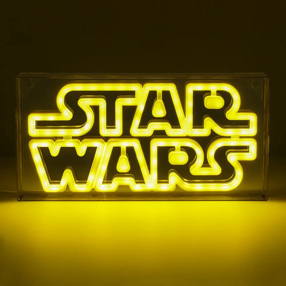 Llambë desktopi LED neon Paladone Star Wars Logo 30.5cm USB, e verdhë