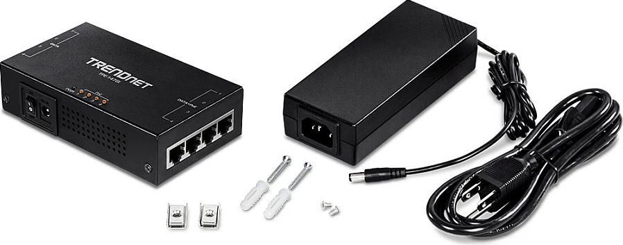 Injektor PoE+ Gigabit TRENDnet TPE-147GI, 4 porta, 65W, i zi