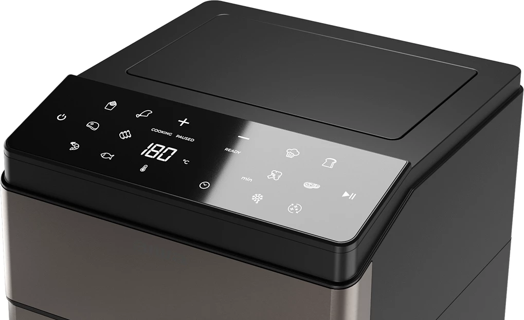 Fritezë me ajër të nxehtë AIWA KUMADAI AFR-8000, 8L, 1800W, 12 programe, inox/zezë