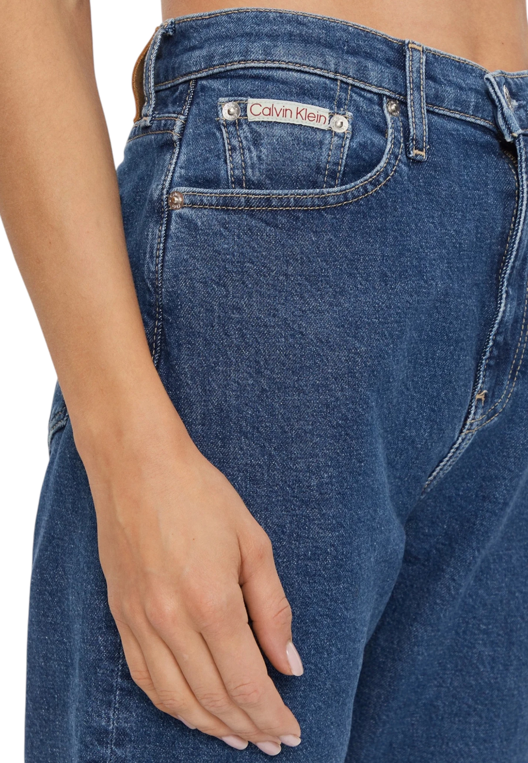 Xhinse për femra Calvin Klein Jeans Authentic Slim Strai J20J224006, blu denim [Madhësia: W26 L34]