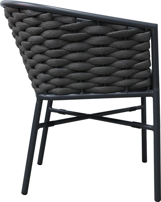 Karrige alumini Noevo e grumbullueshme, kornizë dhe jastëk gri, 57x62x77cm