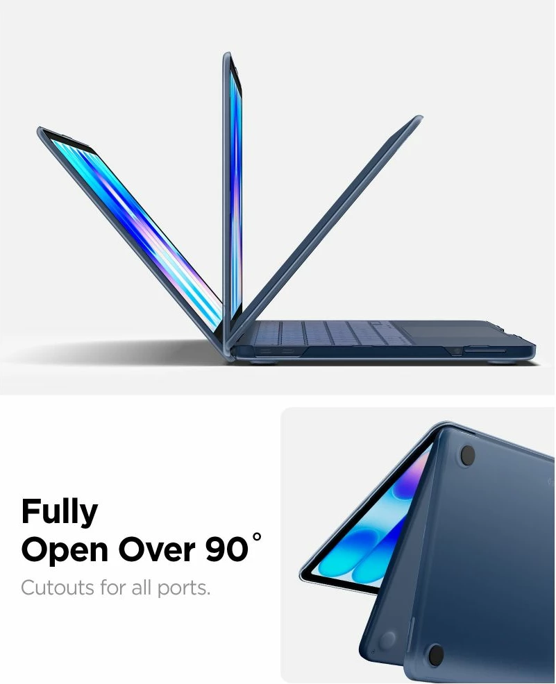 Mbështjellës Spigen AirSkin për Apple MacBook Neo 13" (2026) A3404, i hollë PC/TPU, snap-on, Blu mat