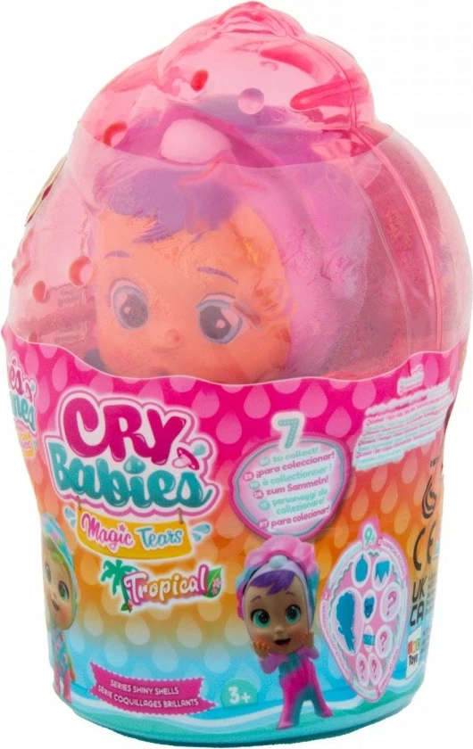Kukull Cry Babies Magic Tears Shiny Shells Coralinela, Tm Toys, IMC910324, plastikë, pa bateri