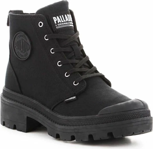 Këpucë Palladium Pallabase Twill për femra, të zeza