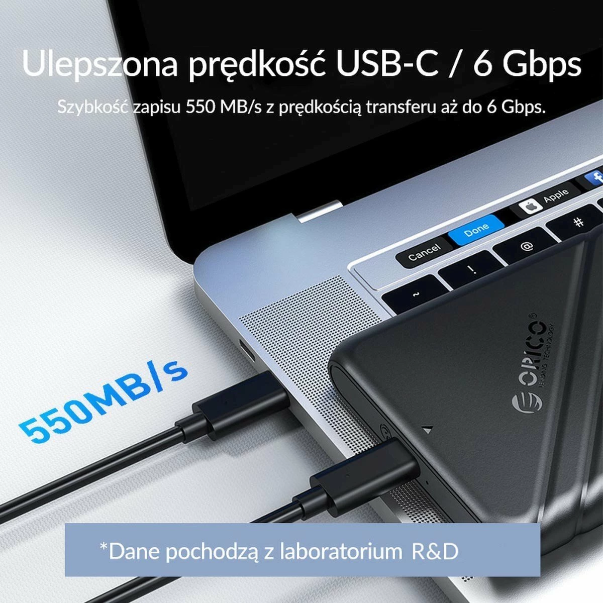 Kasë ekstern për HDD/SSD 2.5" Orico 25PW1C-C3-BK-EP, USB-C 3.2 Gen 1, SATA III, 6Gbps, e zezë