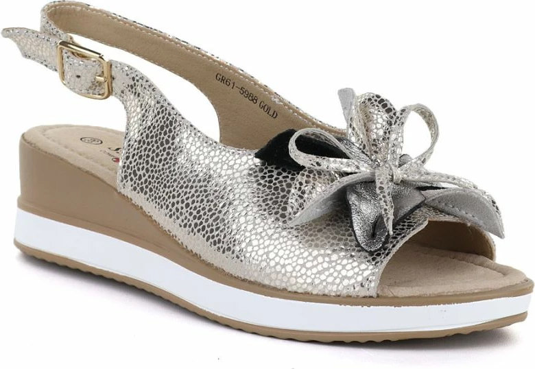 Sandale lëkure për femra S.Barski 5988, të arta