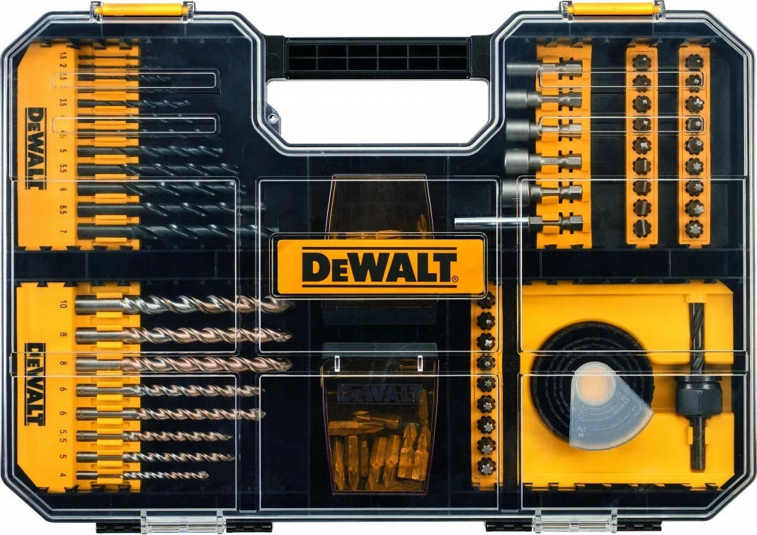 Set bitash dhe svedrash DeWalt DT71569, 100 copë, me kuti TSTAK