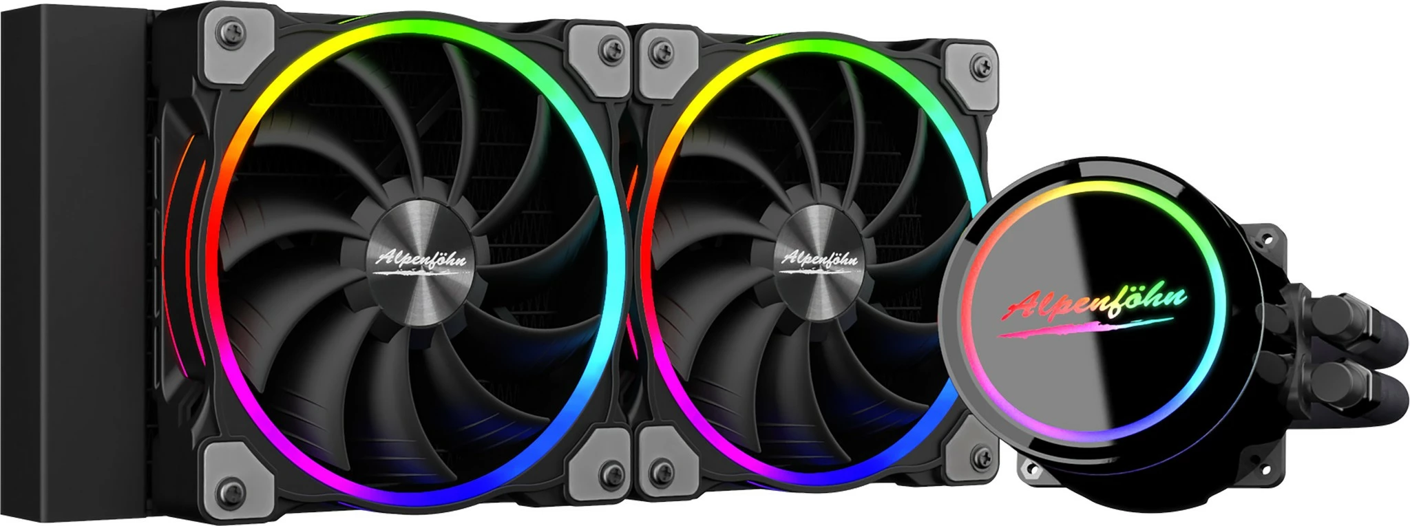 Ftohës me ujë EKL Alpenföhn Gletscherwasser 240 High Speed, ARGB, i zi