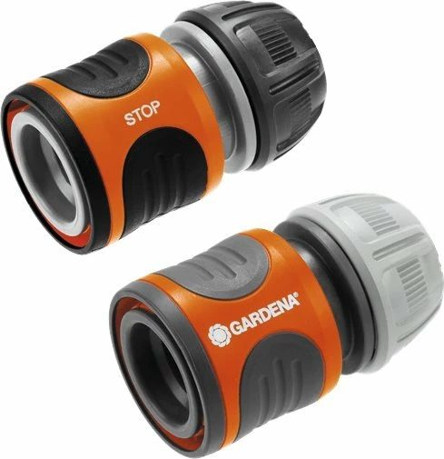 Set lidhësa të shpejtë për zorrë kopshti Gardena Quick Connect 13 mm (1/2\")–15 mm (5/8\"), portokalli/gri, 2 copë