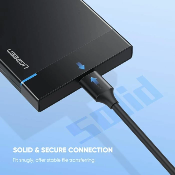 Kabllo UGREEN 20103 USB-C në Micro-B 3.0, 1 m, 5 Gbps, 15 W, e zezë, polybag