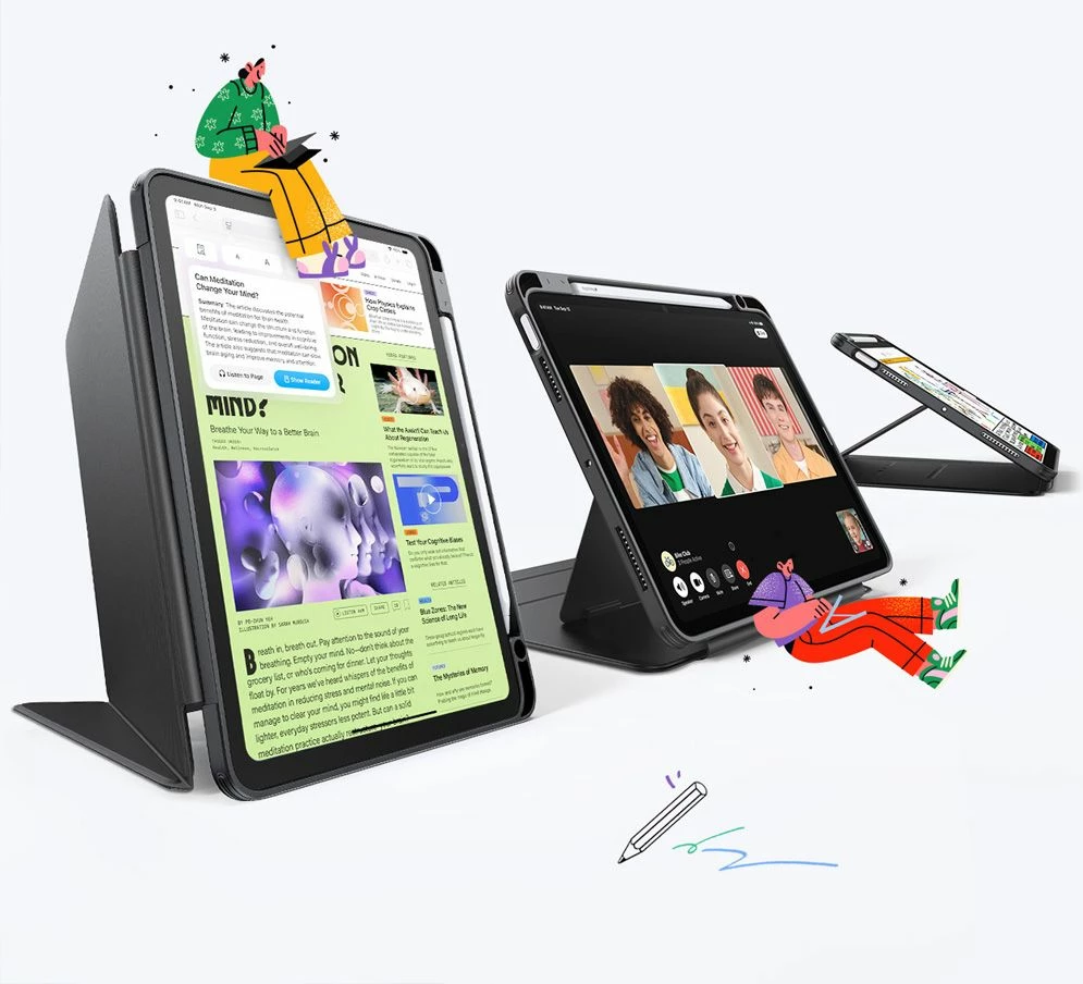 Mbështjellës ESR Flip Hybrid për iPad 10.9" (2020-2022) / 11" (2024-2025), i zi