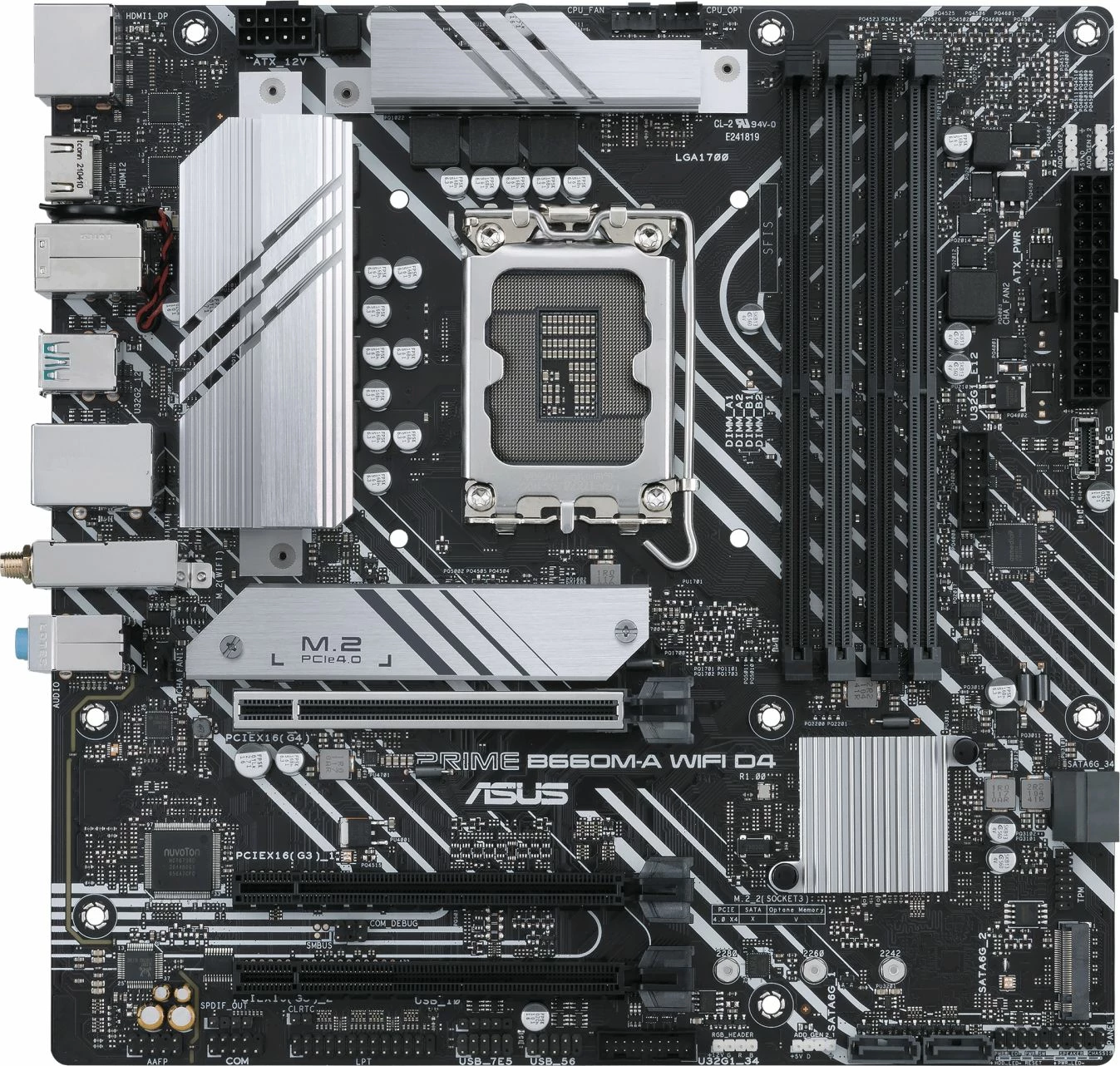 Pllakë amë Asus PRIME B660M-A WIFI D4, mATX, LGA1700, DDR4, Wi‑Fi, bardhë/zi