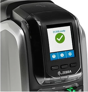 Printer për karta plastike Zebra ZC300, duplex, ngjyra, CR-80, Ethernet/USB, 300 DPI, zi/argjendtë