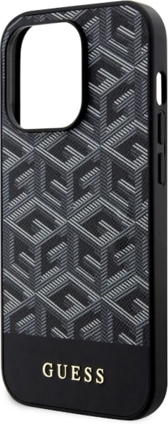 Mbështjellës Guess GUHMP14LHGCFSEK për iPhone 14 Pro 6.1", G Cube Stripes, MagSafe, zi