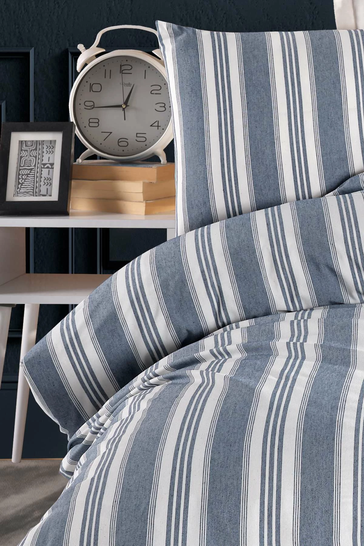 Set mbulesë jorgani për një person, L'essentiel, Soft Line, ngjyrë navy