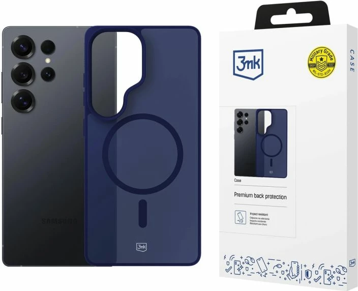 Kapak telefoni 3mk Smoke MagCase për Samsung Galaxy S25 Ultra, kaltër-transparente