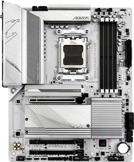 Pllakë amë GIGABYTE B650 AORUS ELITE AX ICE, AM5, ATX, DDR5, WiFi 6E, 2.5GbE, USB 3.2 Gen2x2, e bardhë