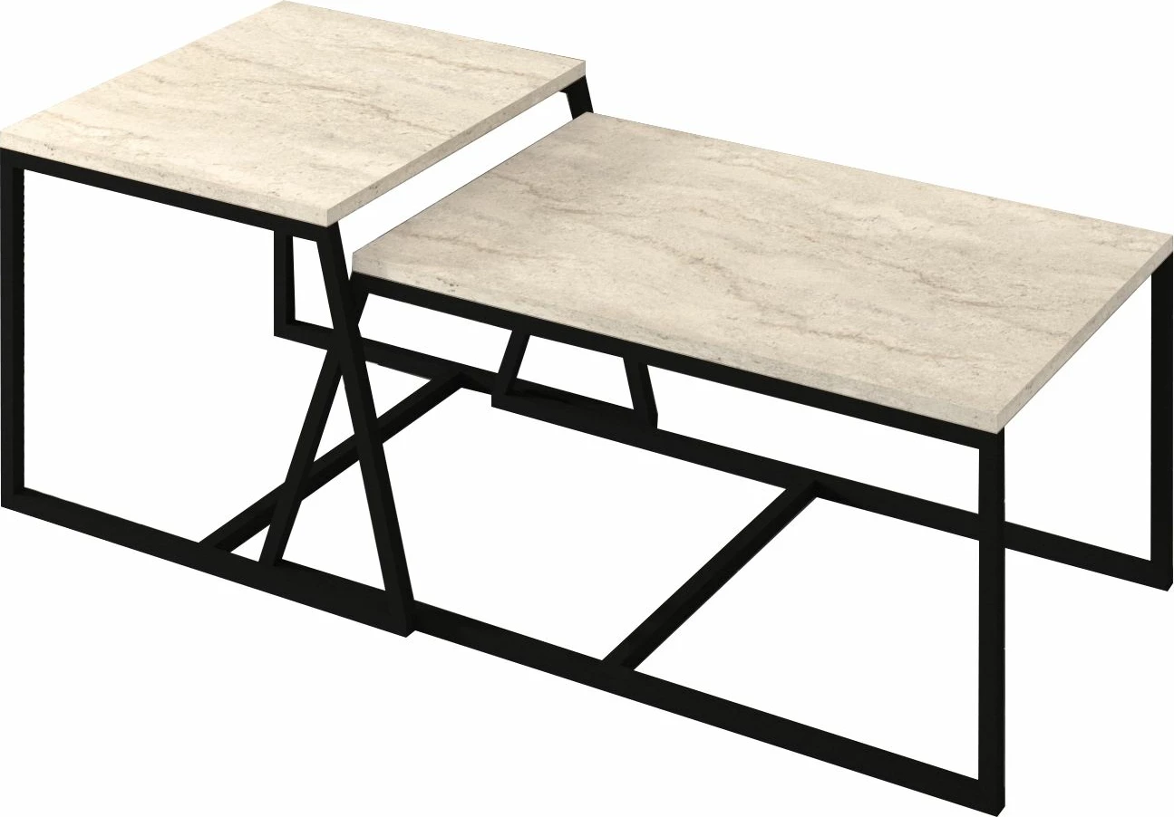 Tavolinë kafeje Skye Decor, minimaliste, ngjyrë travertin