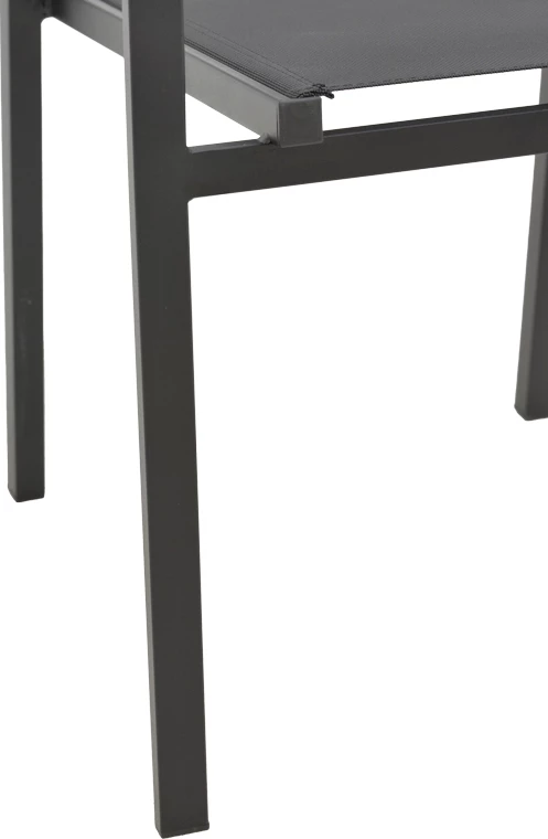 Karrige për kopsht Confidence metal i zi dhe textilene e zezë 54x54x86cm