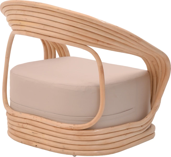 Karrige për pushim Radictive rattan ngjyrë natyrale me jastëk bezhë 88x57x73cm