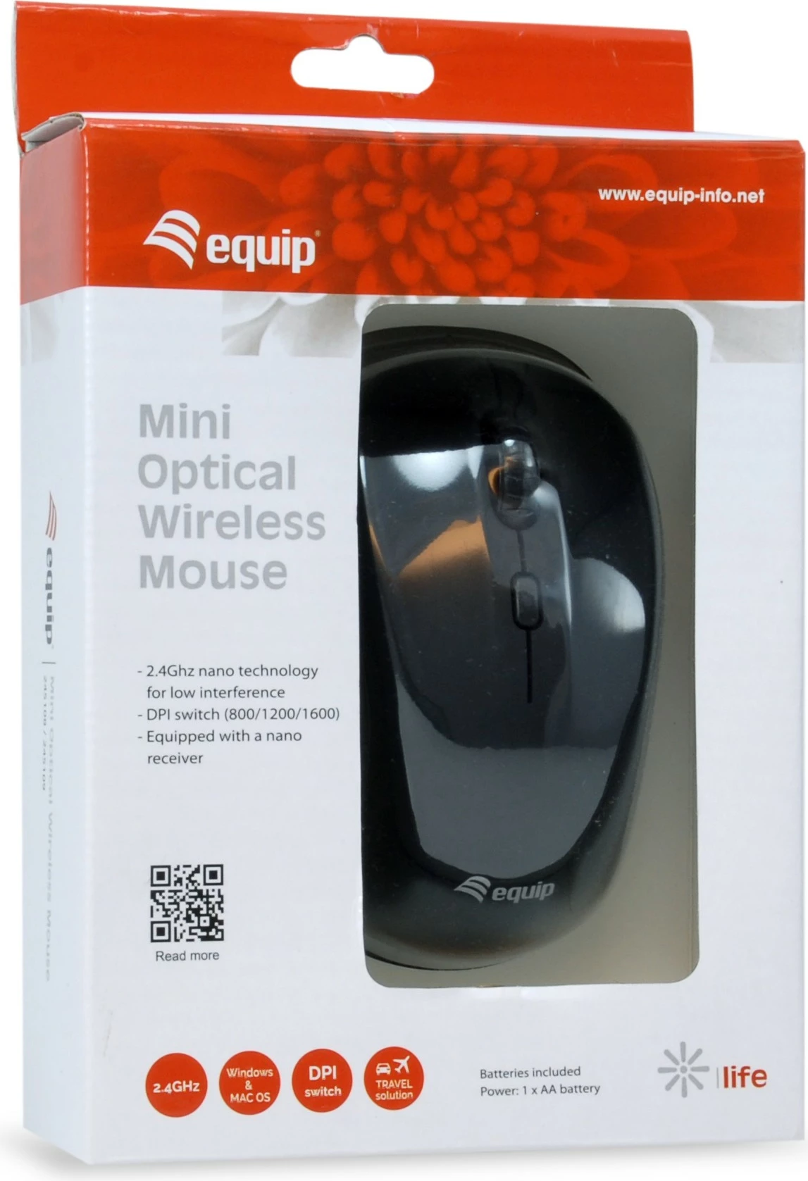 Maus wireless Equip Mini, optik, 1600 DPI, i zi