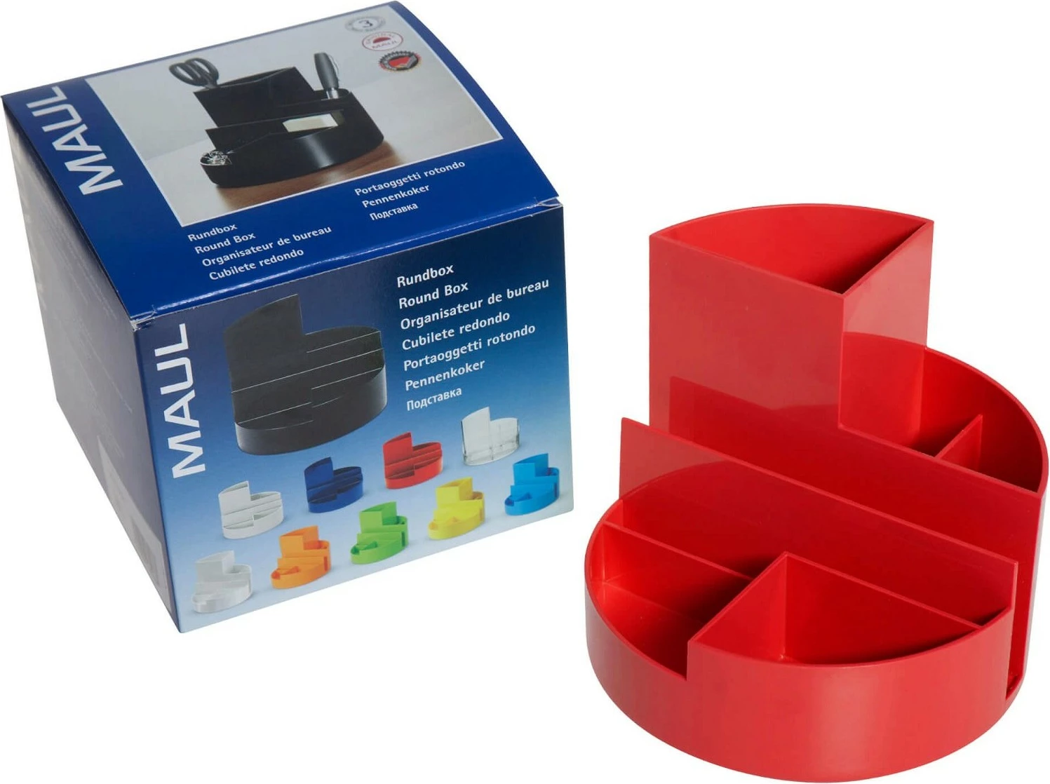 Organizues tavoline MAUL 4117625, plastik, 6 ndarje, 125mm, kuq