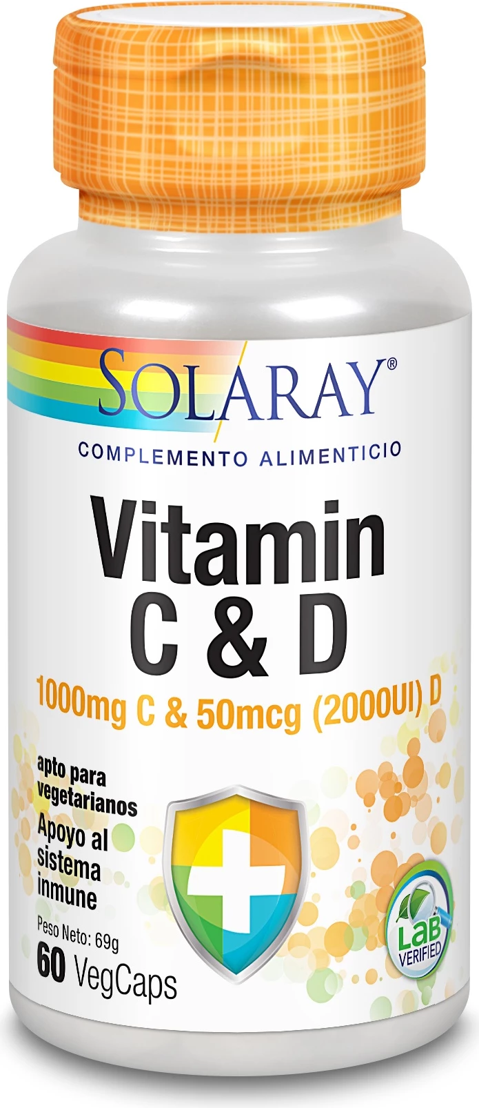 Suplement ushqimor Solaray Vitamina C & D 60 kapsula