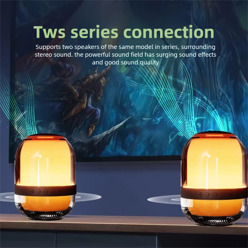 Altoparlant Wireless Bluetooth me Ndriçim Panoramik RGB