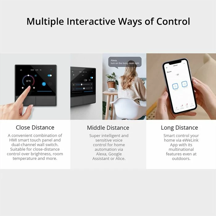 panel kontrolli smart muri SONOFF NSPanel-EU, touchscreen, termostat, WiFi, i zi