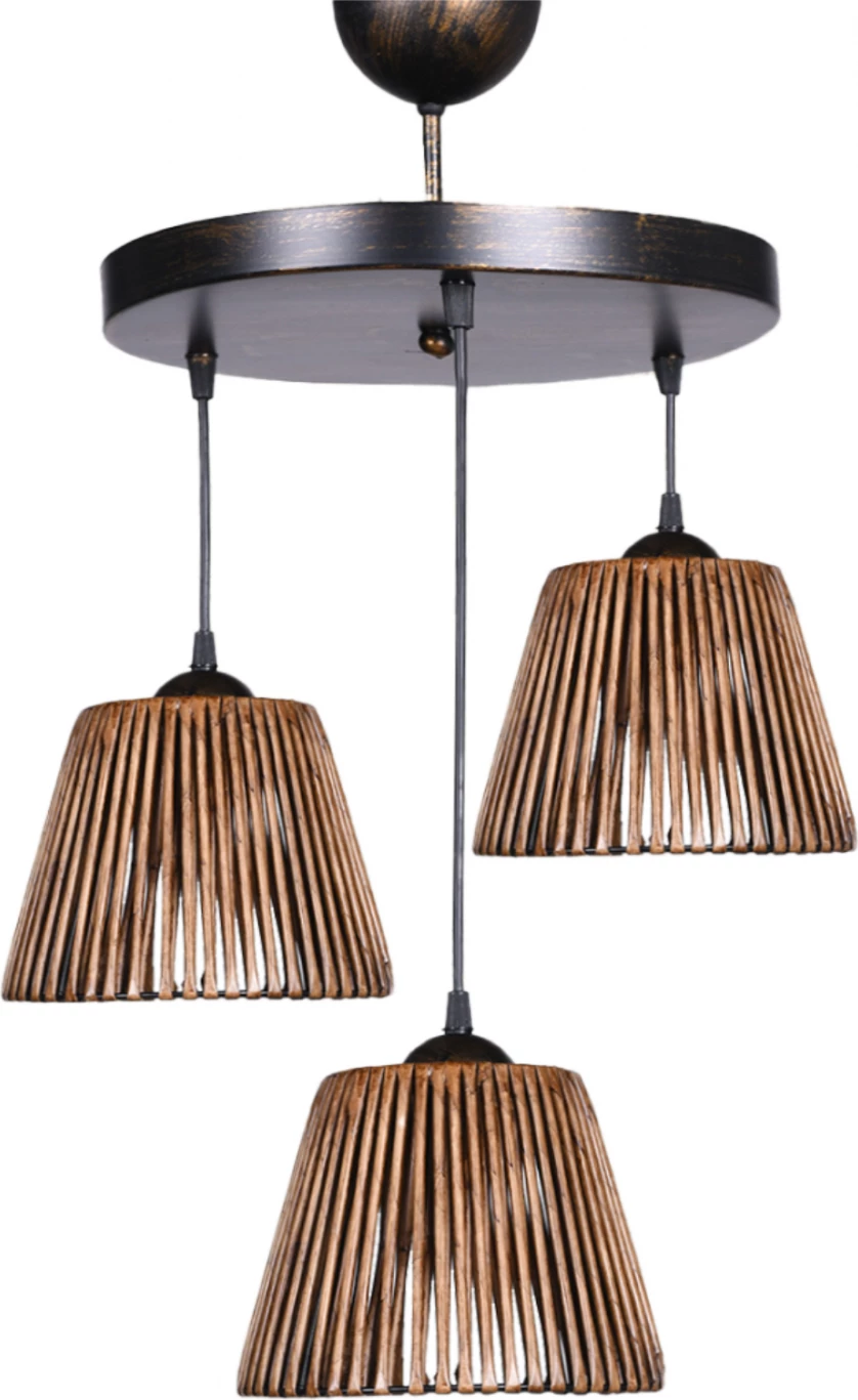 Llambë varëse për tavan, 3 drita, bronz, FH7481, 20x16x90 cm