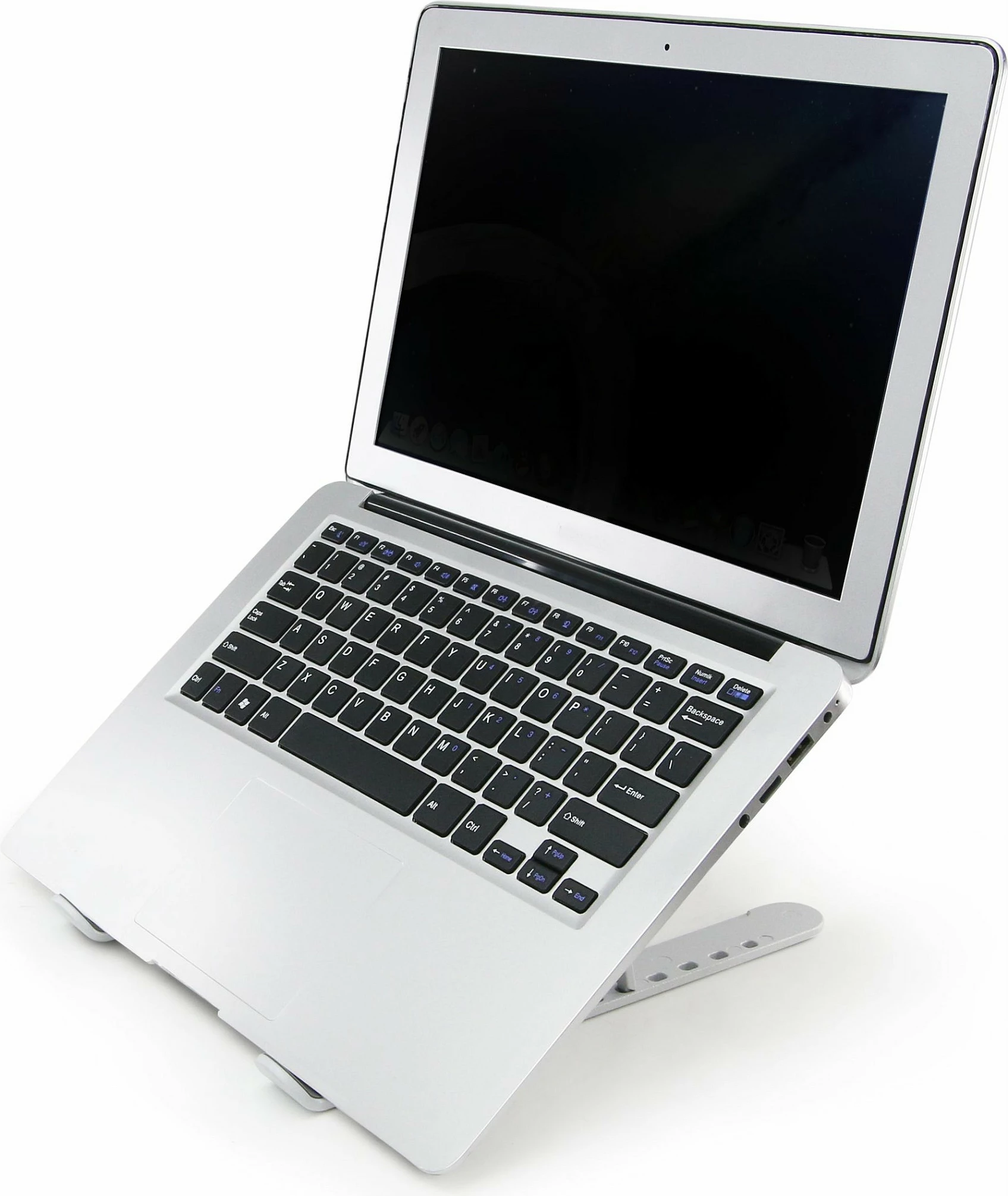 Mbajtëse portabile laptopi Dicota, 7 pozicione, alumini/silikon, e zezë/argjendtë