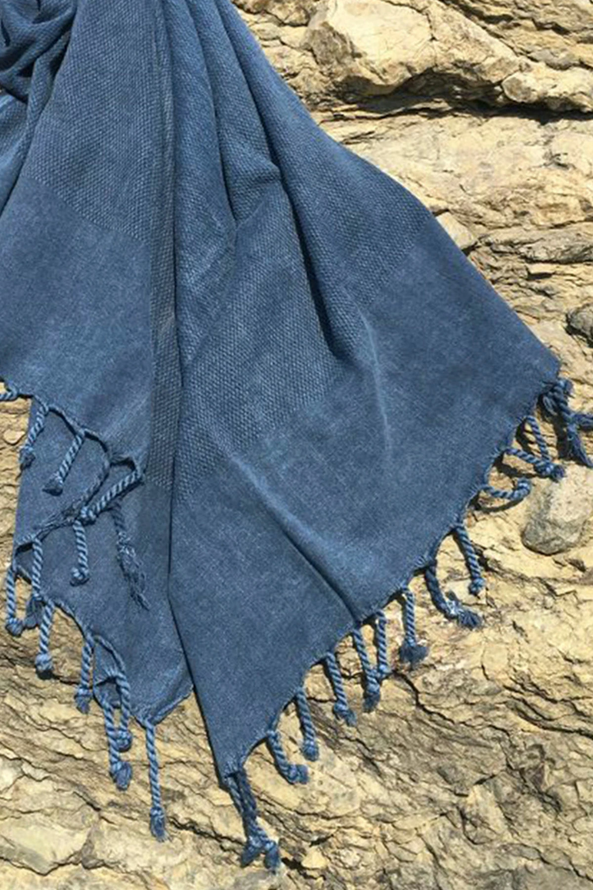 Peshqir plazhi Fouta, ngjyrë kaltër e errët, Mijölnir, 90x175cm