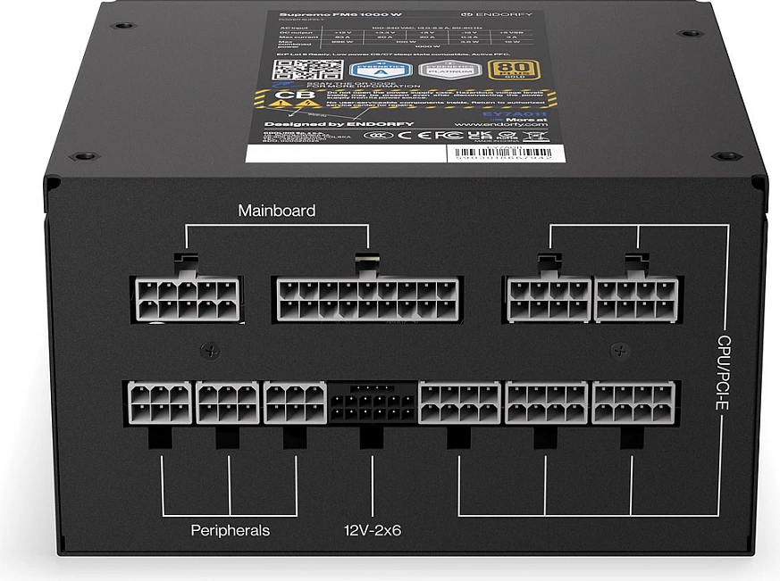 Furnizues rryme Endorfy Supremo FM6 1000W, 80 PLUS Gold, fully-modular, ATX 3.1, i zi