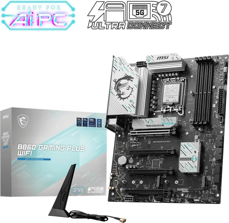 Pllakë amë MSI B860 GAMING PLUS WIFI, Intel B860, Socket LGA 1851, ATX, E zezë