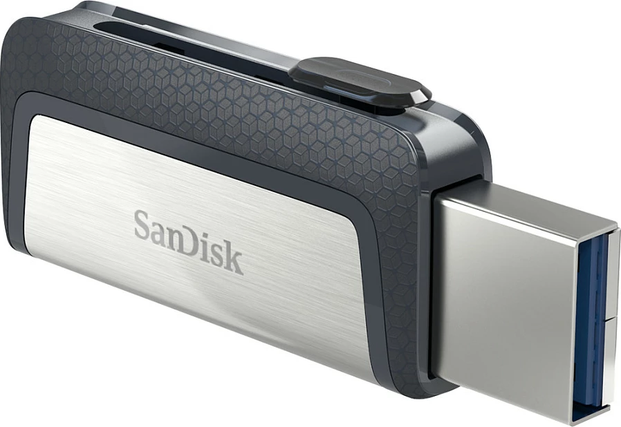 USB flash SanDisk Ultra Dual Drive, 128GB, USB Type-A/Type-C, e zezë/argjendtë