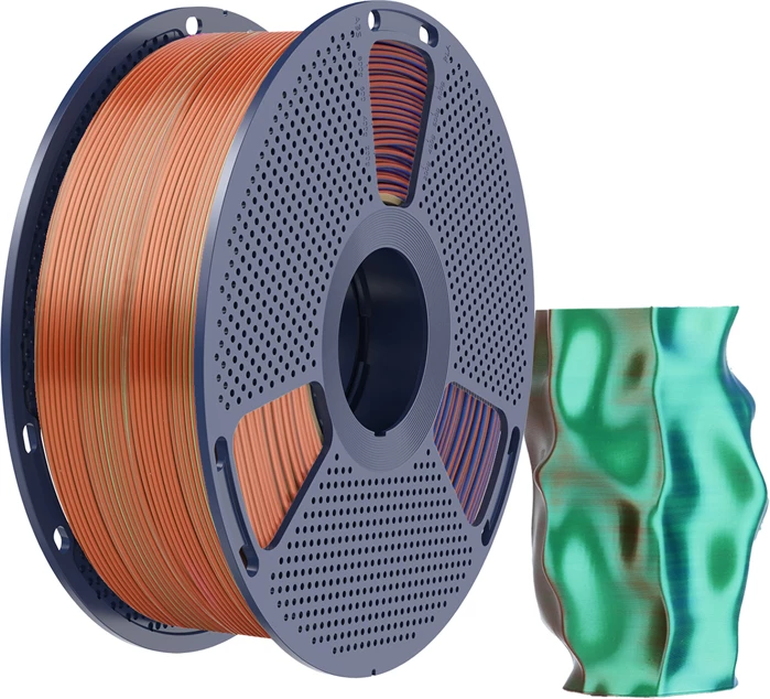 Filament 3D Sunlu PLA+ Silk Tri-Color, PLA+ Silk TC O Blu G, portokalli-blu-jeshile